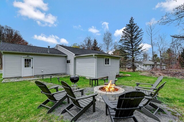 134 Altemose Rd, Pocono Lake, PA 18347 - view of patio featuring an outdoor fire pit