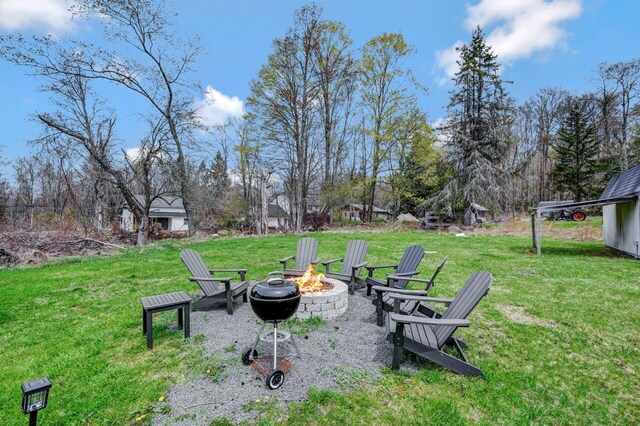 134 Altemose Rd, Pocono Lake, PA 18347 - view of yard with an outdoor fire pit