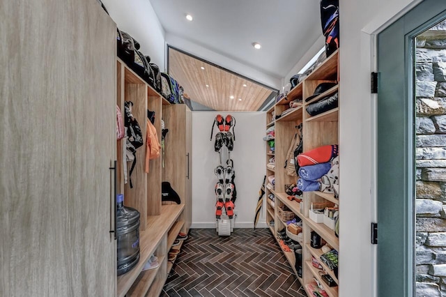 mudroom with recessed lighting