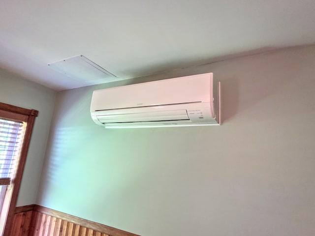 1277 Cherry Hill Rd, Palmerton, PA 18071 - unfurnished room featuring a wall unit AC and attic access
