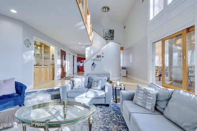 123 Shannon Ct, Bushkill, PA 18324 - living area featuring recessed lighting and baseboards