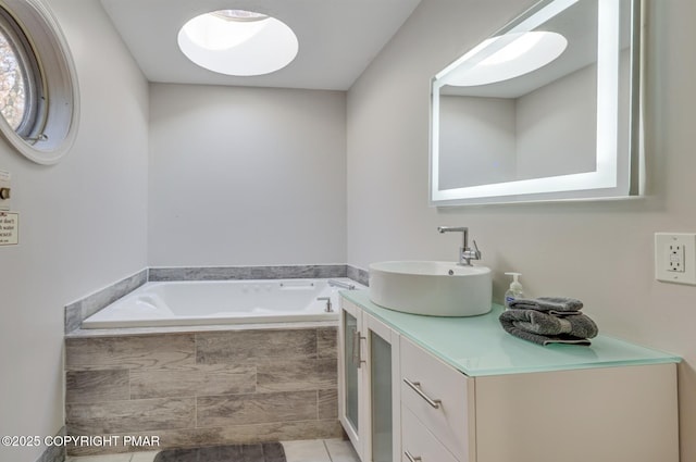 123 Shannon Ct, Bushkill, PA 18324 - full bath with a bath, vanity, and tile patterned flooring