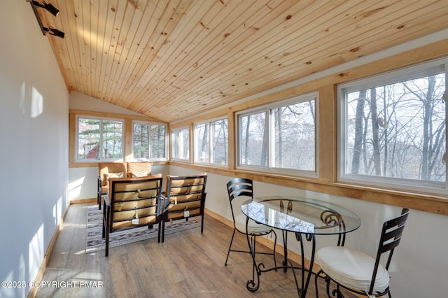 123 Shannon Ct, Bushkill, PA 18324 - sunroom / solarium featuring vaulted ceiling, wood finished floors, and wooden ceiling