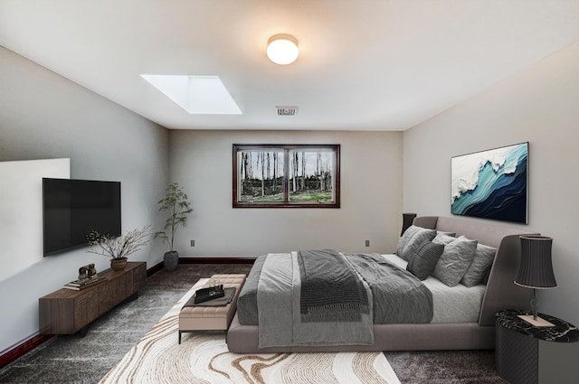 374 Packer Dr, Weatherly, PA 18255 - bedroom featuring visible vents, carpet floors, baseboards, and a skylight