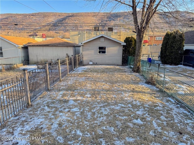 exterior space with a mountain view