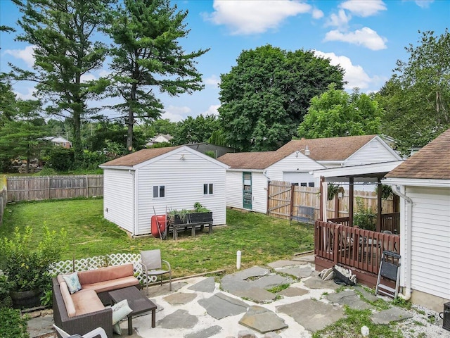 489 Sportsman Club Rd, Nazareth, PA 18064 - fenced backyard with a patio and a shed