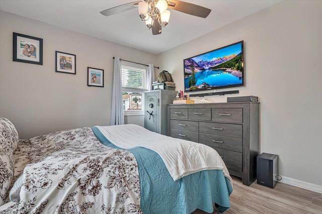 489 Sportsman Club Rd, Nazareth, PA 18064 - bedroom with light wood-style floors and a ceiling fan