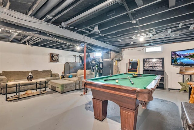 489 Sportsman Club Rd, Nazareth, PA 18064 - game room featuring concrete floors and billiards table