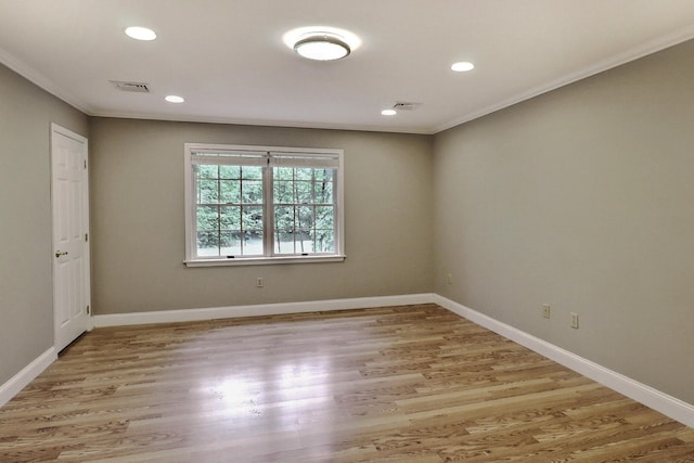 102 Crest Cir E, Stroudsburg, PA 18301 - unfurnished room with ornamental molding, light wood finished floors, and recessed lighting