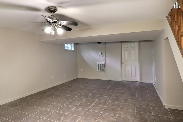 102 Crest Cir E, Stroudsburg, PA 18301 - basement with tile patterned flooring and a ceiling fan