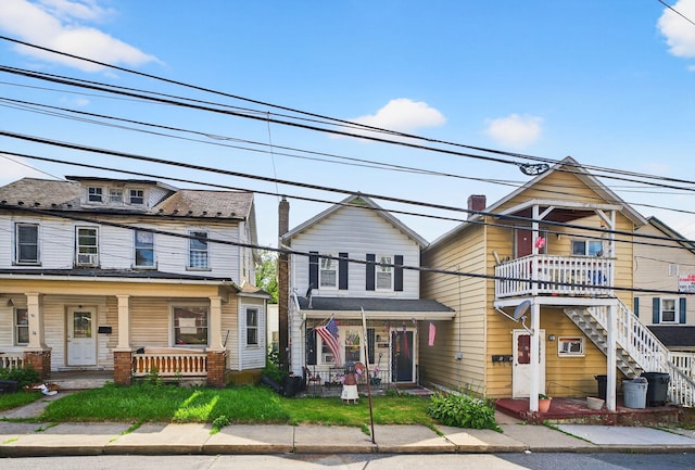10 S Broad St, Bangor, PA 18013 - view of property featuring covered porch and stairway