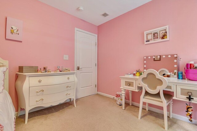 1376 Buck Ridge Dr, Stroudsburg, PA 18360 - bedroom with light colored carpet, an office area, and baseboards