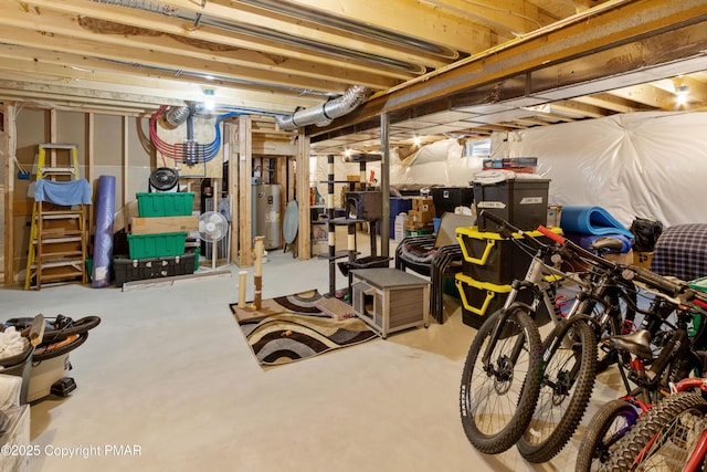 basement with water heater