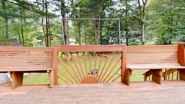 619 Rimrock Rd, Bartonsville, PA 18321 - deck featuring view of wooded area