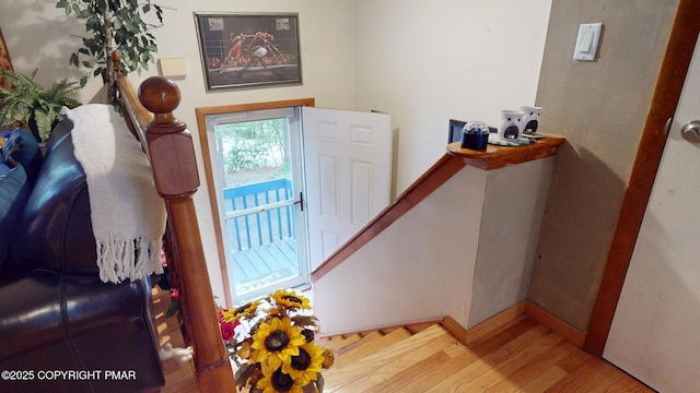 619 Rimrock Rd, Bartonsville, PA 18321 - foyer entrance with wood finished floors and stairway