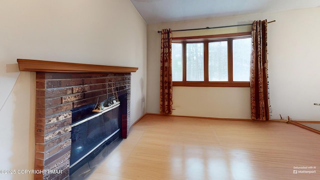619 Rimrock Rd, Bartonsville, PA 18321 - unfurnished living room featuring a fireplace