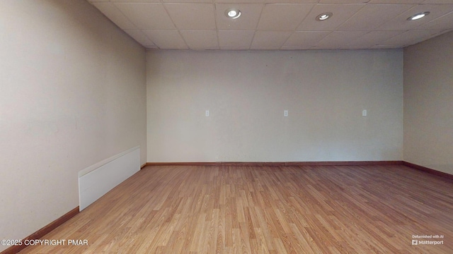 619 Rimrock Rd, Bartonsville, PA 18321 - spare room featuring light wood-style flooring, recessed lighting, and radiator