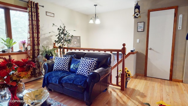 619 Rimrock Rd, Bartonsville, PA 18321 - bedroom with wood finished floors and a chandelier