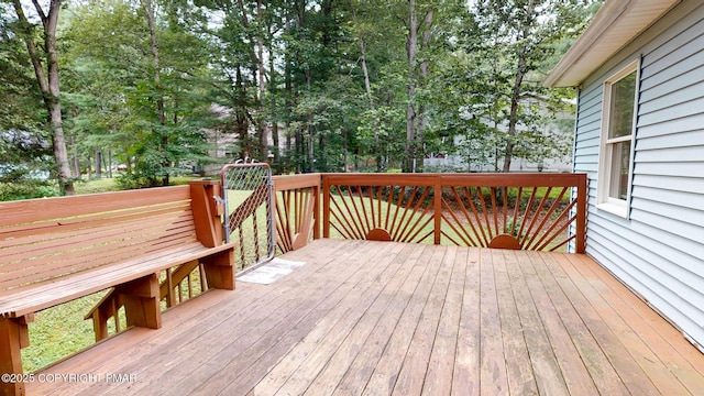 619 Rimrock Rd, Bartonsville, PA 18321 - deck featuring view of wooded area