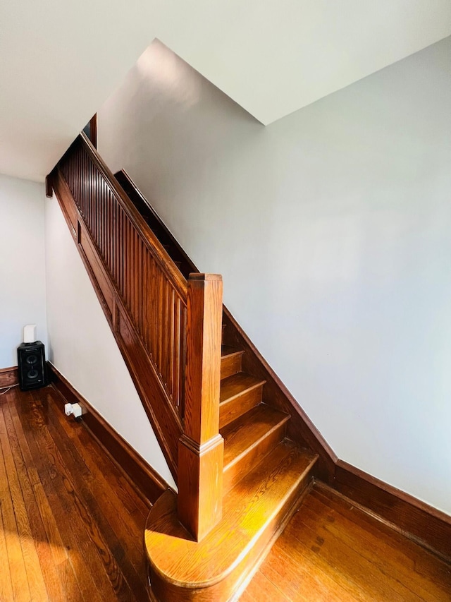 1116 Diamond Ave, Scranton, PA 18508 - stairway featuring wood-type flooring and baseboards