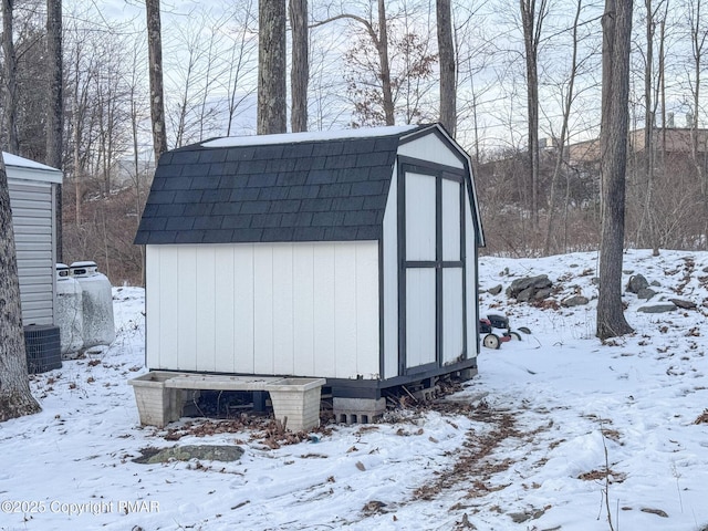 view of snow covered structure