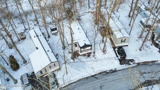 view of snowy aerial view