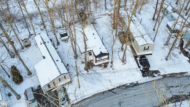 view of snowy aerial view