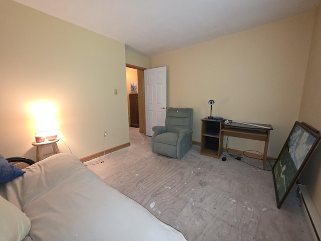 131 Pine Dr, Pocono Lake, PA 18347 - bedroom featuring a baseboard heating unit and baseboards