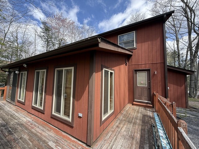 343 Echo Lake Rd, Tobyhanna, PA 18466 - view of home's exterior with a deck