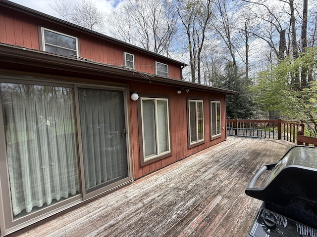 343 Echo Lake Rd, Tobyhanna, PA 18466 - wooden terrace with a grill