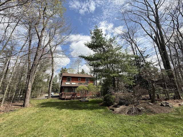 343 Echo Lake Rd, Tobyhanna, PA 18466 - view of yard with a wooden deck