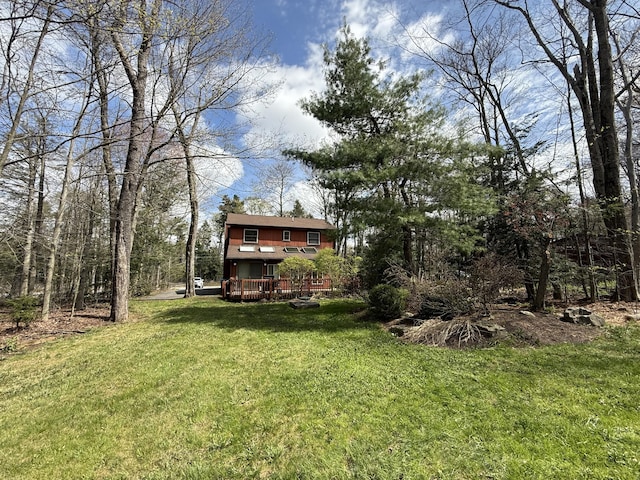 343 Echo Lake Rd, Tobyhanna, PA 18466 - view of yard featuring a wooden deck