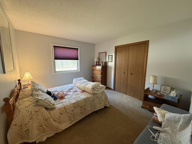 343 Echo Lake Rd, Tobyhanna, PA 18466 - bedroom with a textured ceiling, carpet floors, and a closet