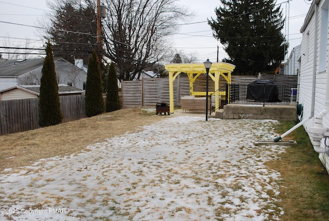 view of snowy yard