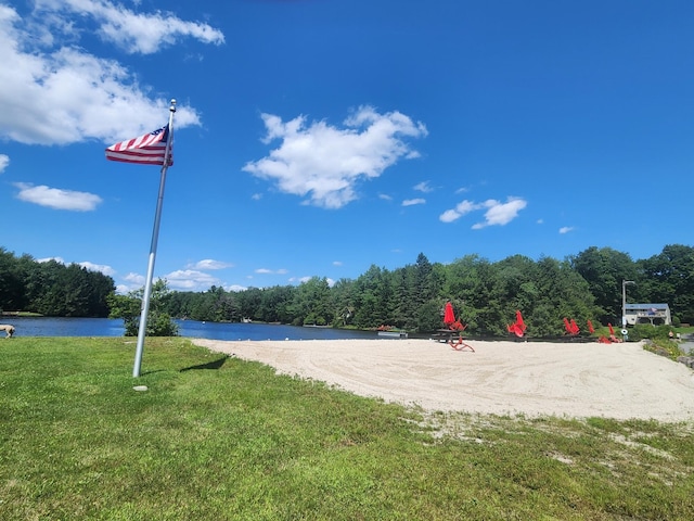 170 Onocop Dr, Pocono Lake, PA 18347 - view of property's community featuring a wooded view, a yard, and a water view