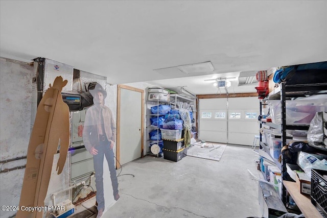 garage featuring a garage door opener