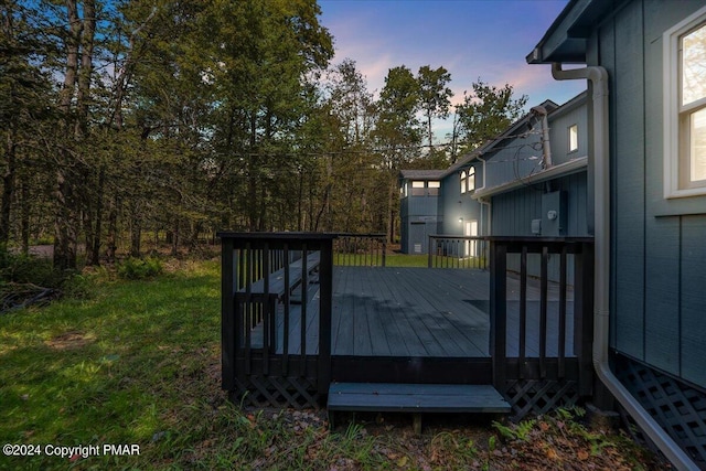 deck with a lawn