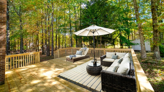 36 Cobblewood Dr, Mount Pocono, PA 18344 - deck featuring an outdoor hangout area