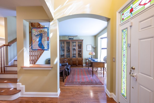 2772 Sheffield Dr, Easton, PA 18040 - foyer with wood finished floors and stairway