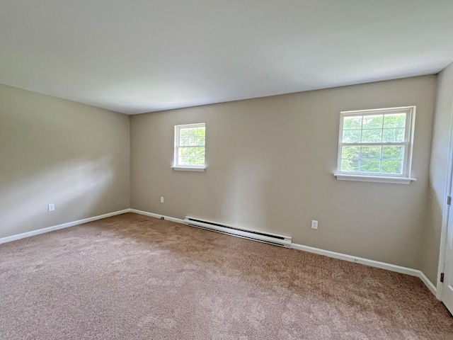 2138 Hill Rd, Effort, PA 18330 - carpeted empty room with baseboard heating and baseboards