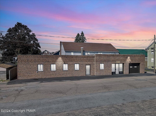 exterior space featuring a garage