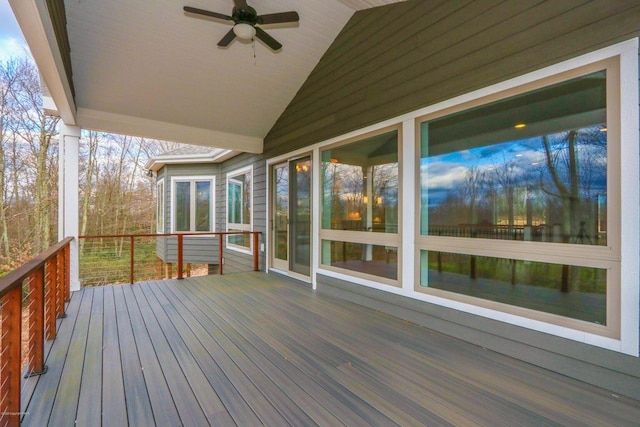 177 Wolf Hollow Rd, Lake Harmony, PA 18624 - deck with a ceiling fan