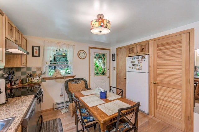 2459 Overlook Ln, Pocono Pines, PA 18350 - dining room featuring baseboard heating and light wood finished floors