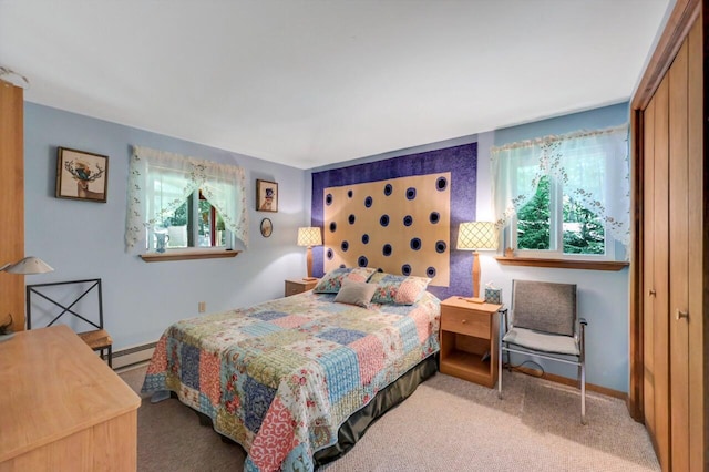 2459 Overlook Ln, Pocono Pines, PA 18350 - carpeted bedroom with a baseboard heating unit