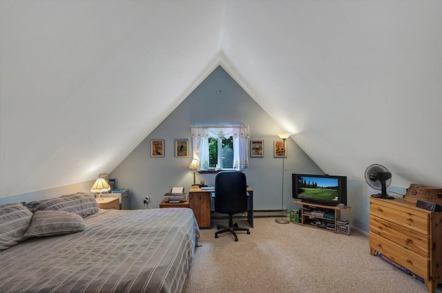 2459 Overlook Ln, Pocono Pines, PA 18350 - carpeted bedroom with lofted ceiling and a desk