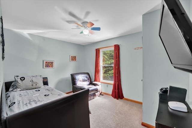318 N Arrow Dr, Pocono Lake, PA 18347 - bedroom featuring carpet flooring and a ceiling fan