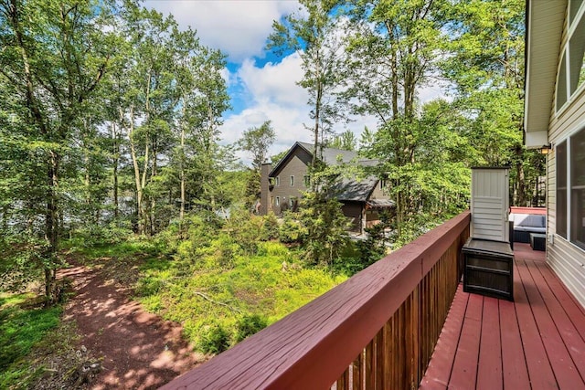 318 N Arrow Dr, Pocono Lake, PA 18347 - view of wooden terrace