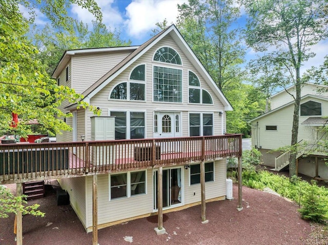 318 N Arrow Dr, Pocono Lake, PA 18347 - back of house with a wooden deck