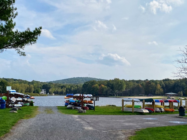 318 N Arrow Dr, Pocono Lake, PA 18347 - water view with a heavily wooded area