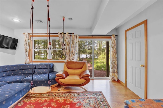 318 N Arrow Dr, Pocono Lake, PA 18347 - living room featuring wood finished floors and recessed lighting